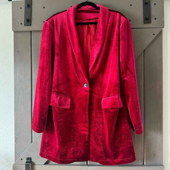 Jackets & Blazers - Happy Sailed Women Velvet Blazer - EUC